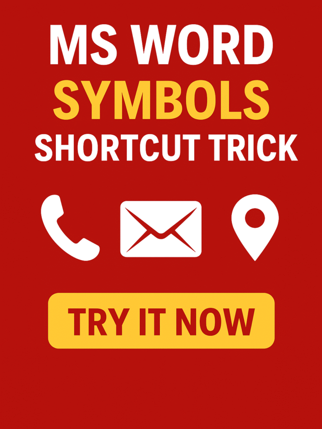 MS Word Short Trick For Symbols